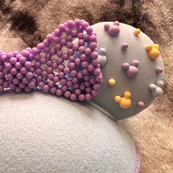 Disney Parks Minnie Mouse Purple Foam Beaded Ear Hat Circa 2023 NWT - Picture 5 of 5